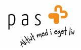 Tekst på logo: PAS, aktivt med i eget liv. En liten logo i høyre øverste hjørne - Klikk for stort bilde